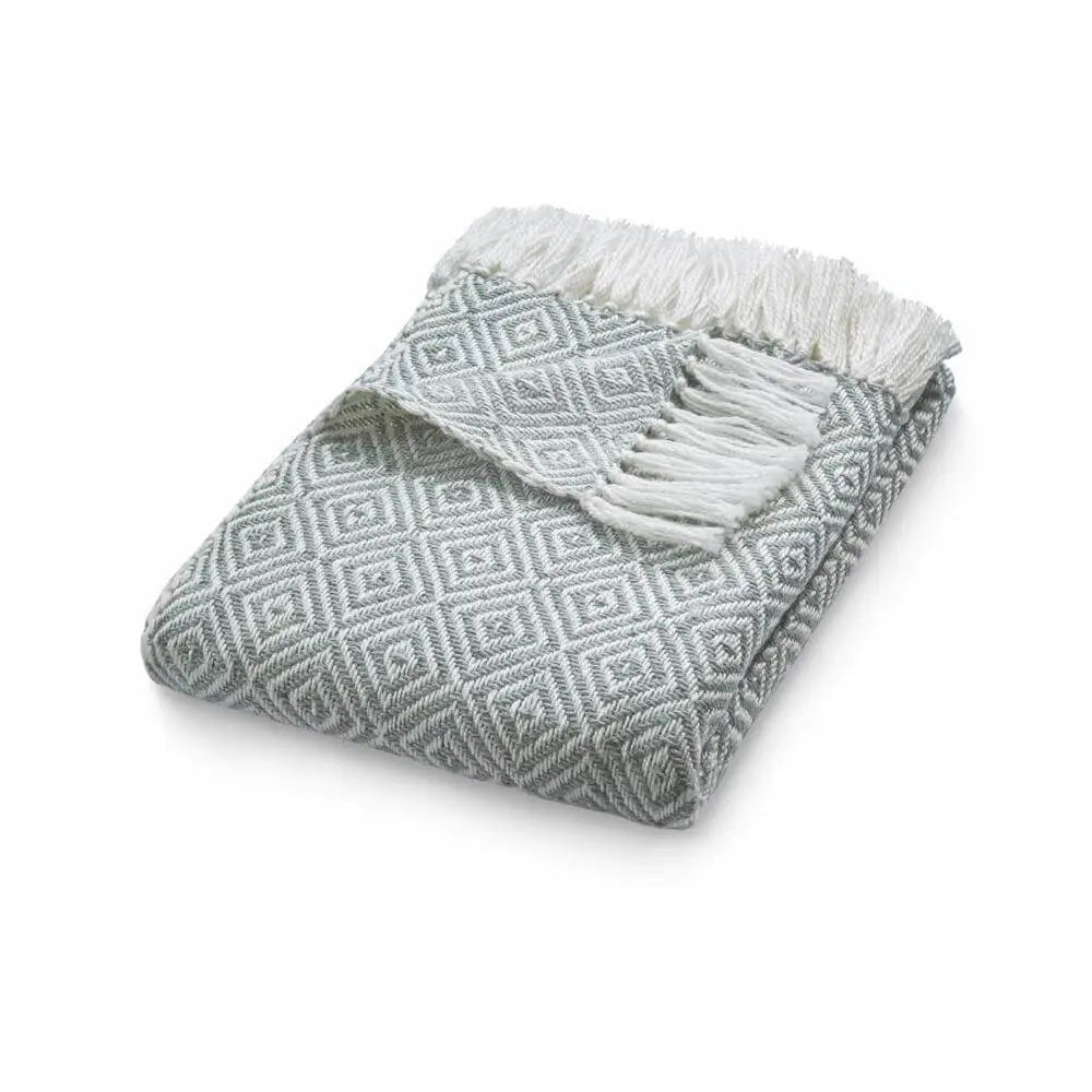 Diamond Design Woven Throw 130X180 cm - Sky Grey - Home Accessories
