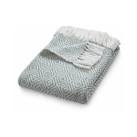 Diamond Design Woven Throw 130X180 cm - Sky Grey - Home Accessories