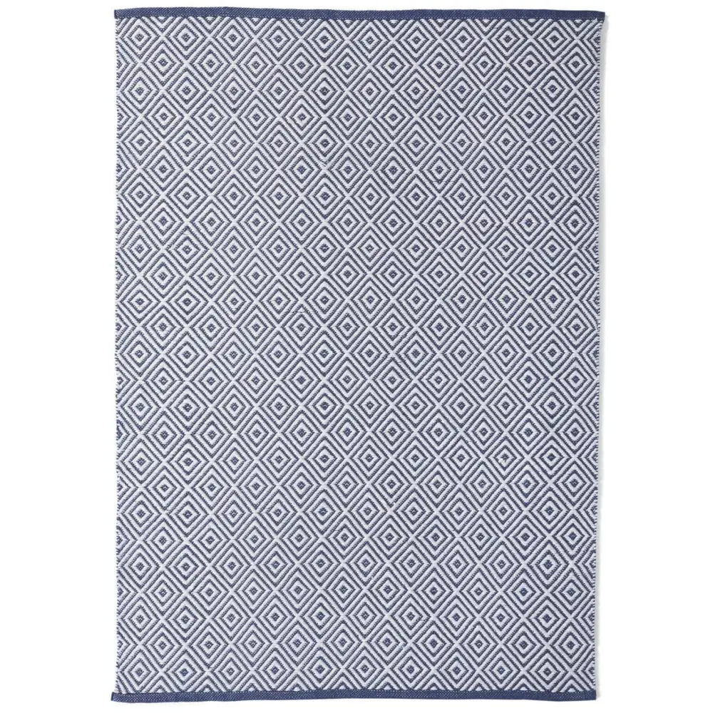Diamond Navy Hand-woven Rug - Rugs