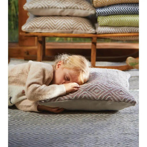 Diamond Sky Blue Hand-woven Rug - Rugs