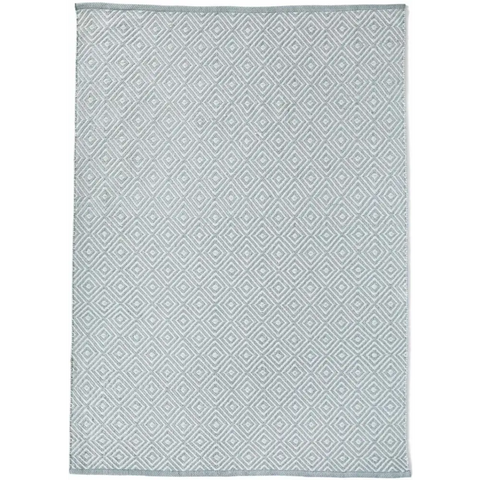 Diamond Sky Blue Hand-woven Rug - Rugs