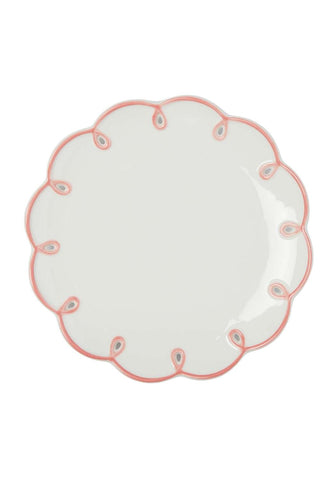 Pretty In Pink Scalloped Lunch Plate - Set of 4