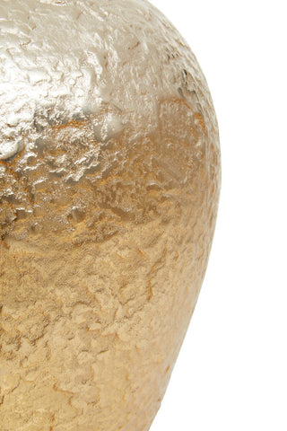 A dion large ombre textured glass vase with frosted silver to warm gold gradient and gold finish vase design