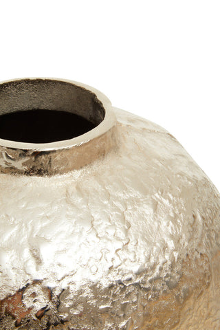Silver hammered metal dion large ombre vase with textured surface and gold finish vase wide mouth for decor