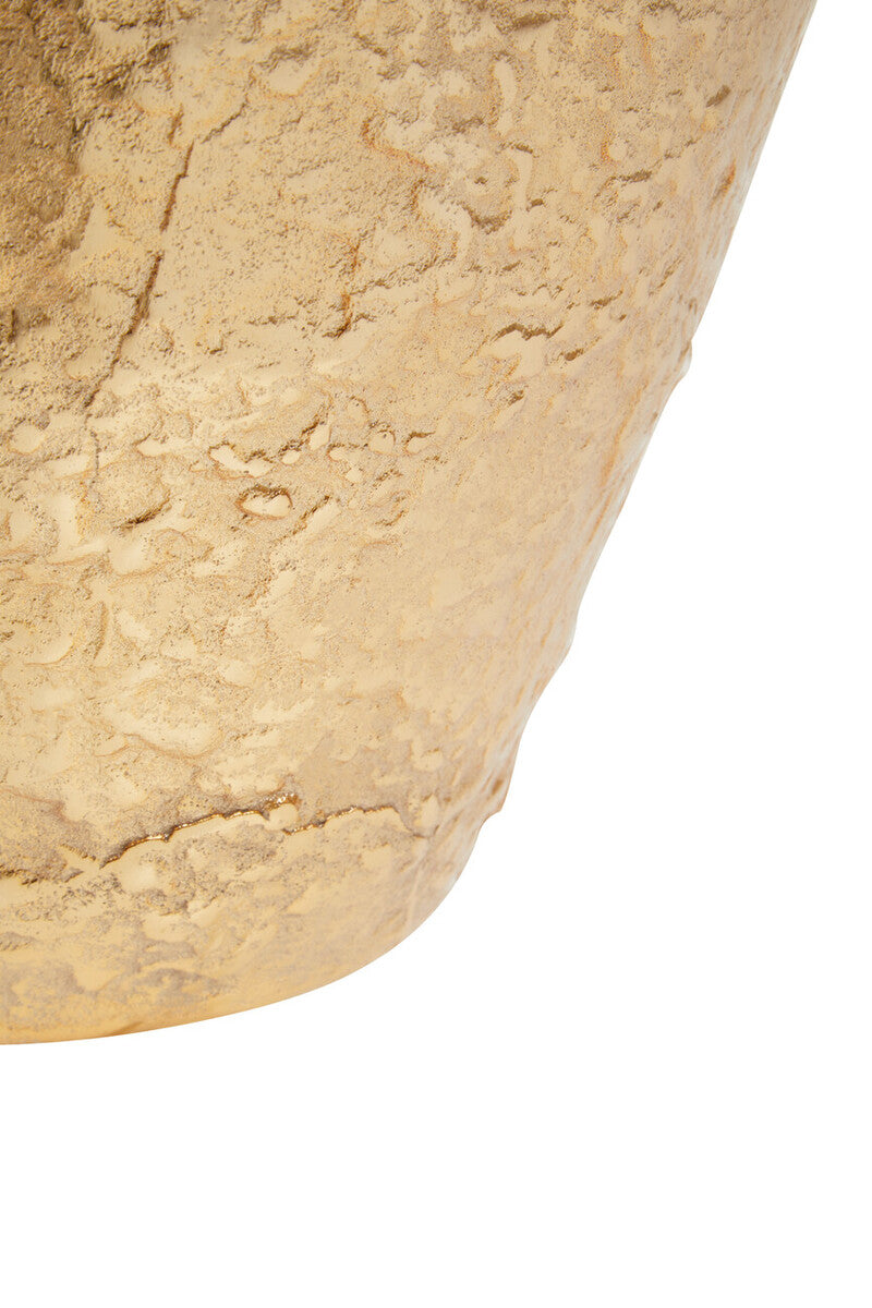 Beige textured ceramic dion large ombre vase with rustic handcrafted finish and silver and gold finish vase accents