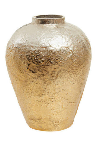 A dion large ombre textured metallic gold finish vase with a rounded body and narrow neck for stylish decor