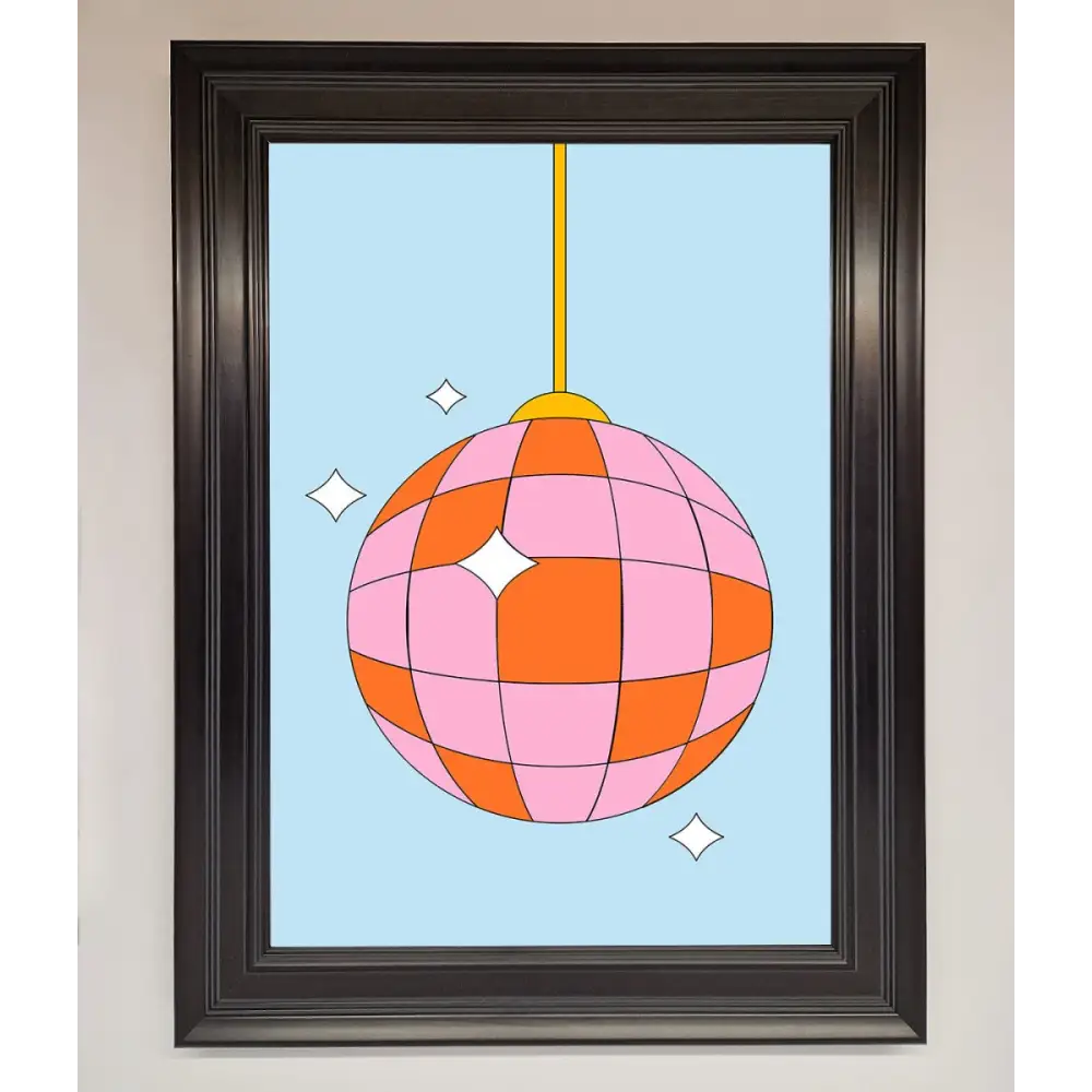 Disco Ball Pink Framed Poster - A3 (29.7 x 42 cm) / Matt Black - Framed Print