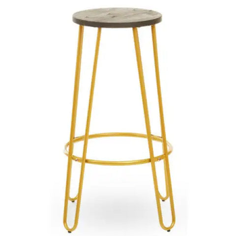 District Gold Finish Metal Frame Bar Stool - bar-furniture