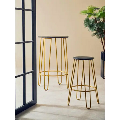 District Gold Finish Metal Frame Bar Stool - bar-furniture