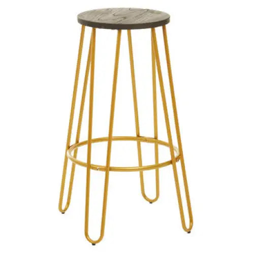 District Gold Finish Metal Frame Bar Stool - bar-furniture