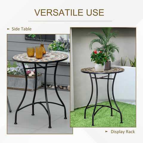 Outsunny \'ce\'a660cm Mosaic Outdoor Patio Table - Grey