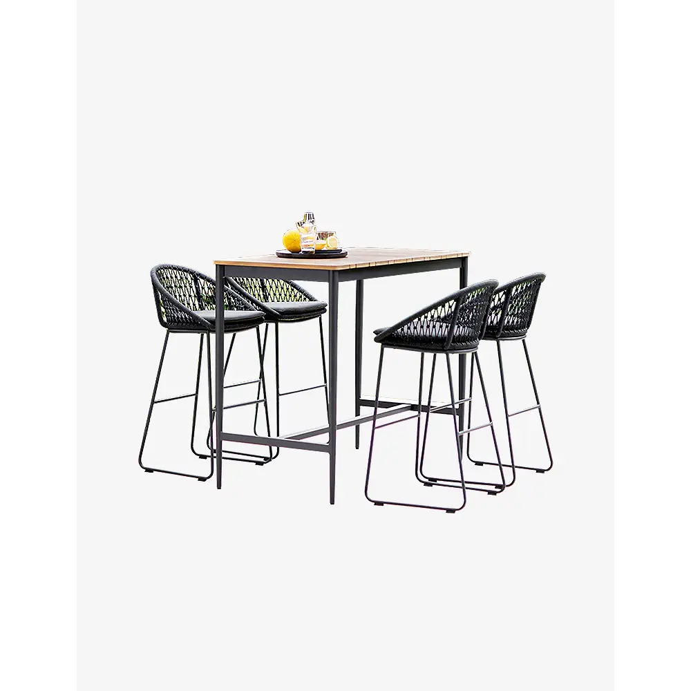 Dmitry Outdoor Garden Table and bar Stool Set