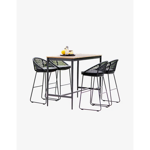 Dmitry Outdoor Garden Table and bar Stool Set