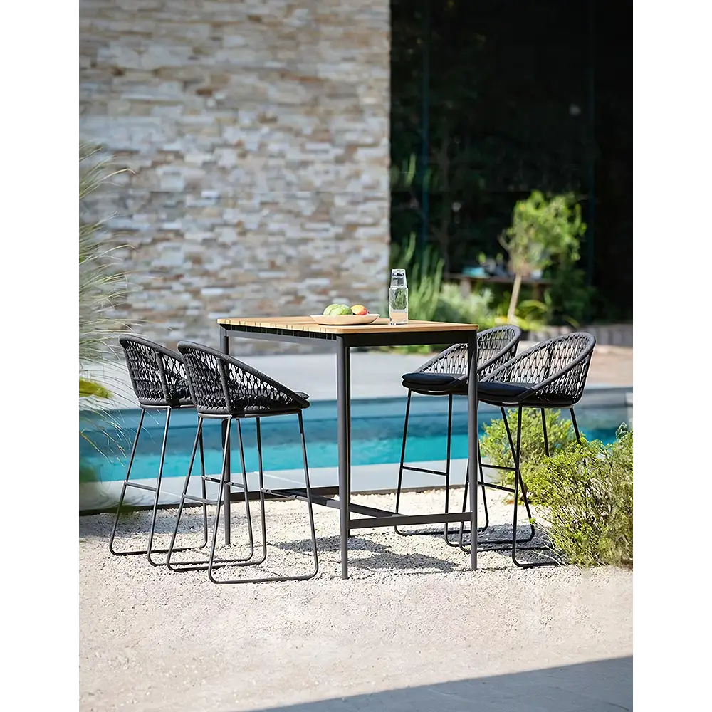 Dmitry Outdoor Garden Table and bar Stool Set