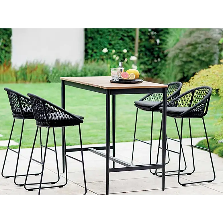 Dmitry Outdoor Garden Table and bar Stool Set
