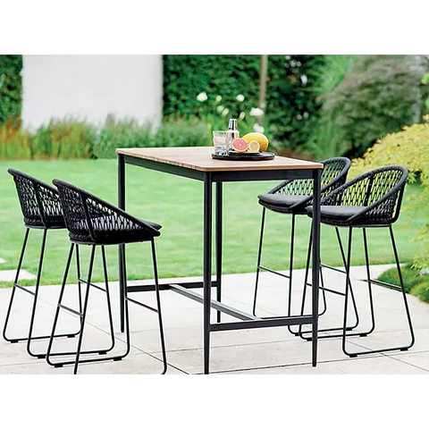 Dmitry Outdoor Garden Table and bar Stool Set