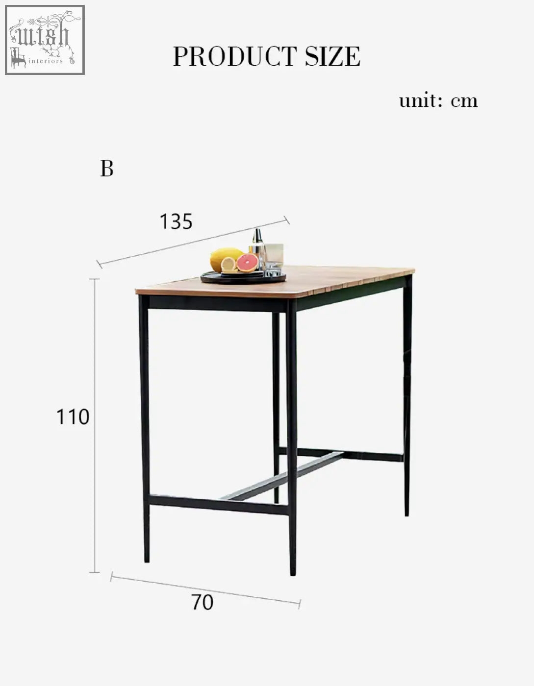 Black metal frame garden table with light wood top 135 cm wide dmitry outdoor garden table set