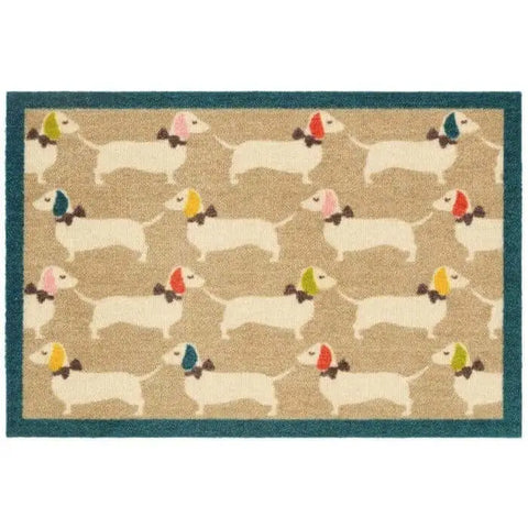 Dog Themed Washable Mat and Runner - Bright Doggie / 50X75 cm - Doormat