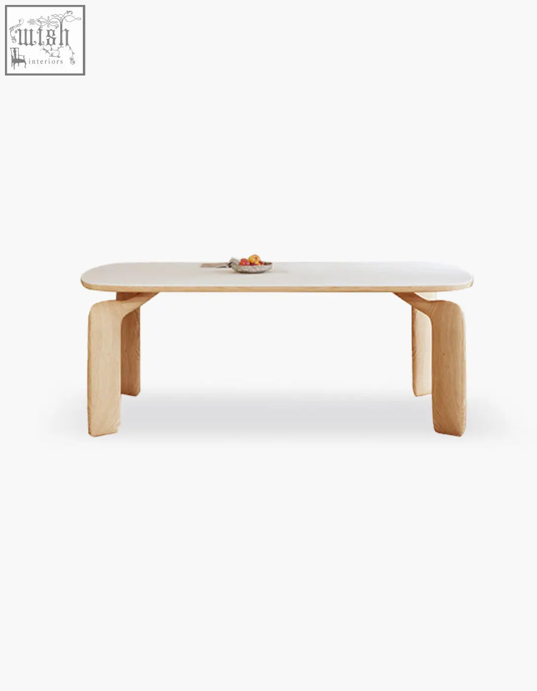 Minimalist domingo dining table with light wooden top and sculpted legs perfect for stylish dining room setup