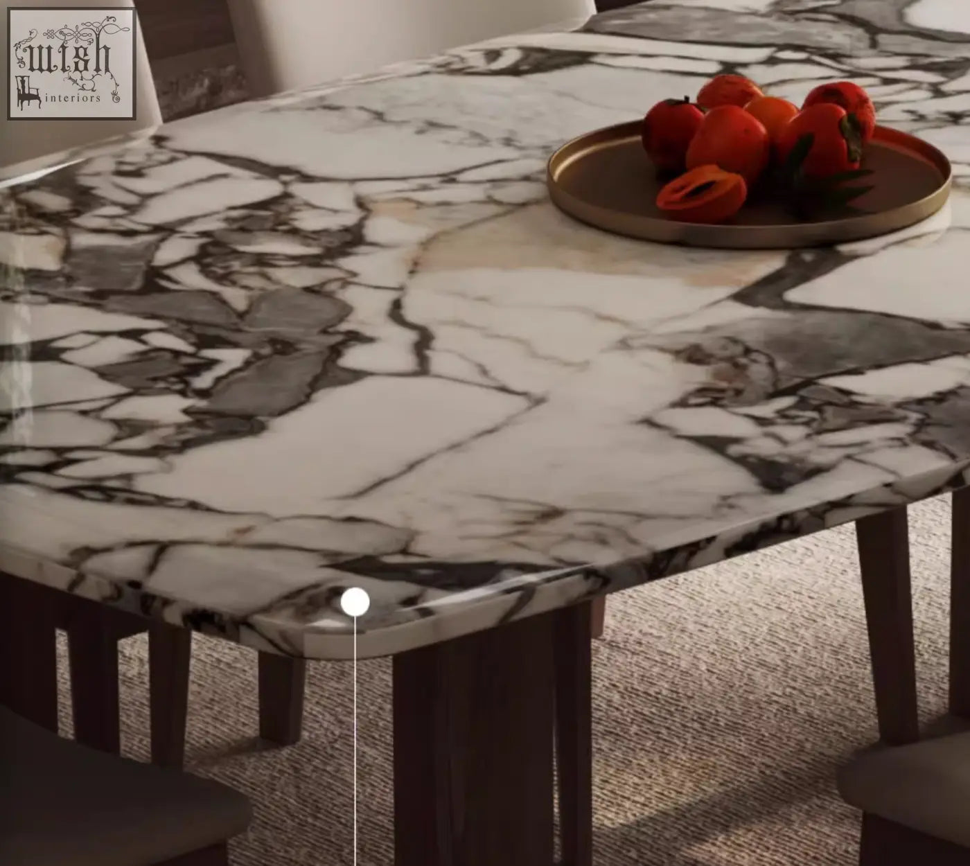 Donovan dining table marble with white base and dark gray natural marble texture dining table surface