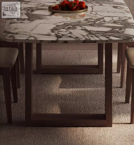 Donovan dining table marble with sleek white and gray marble top and dark wood legs modern dining table design
