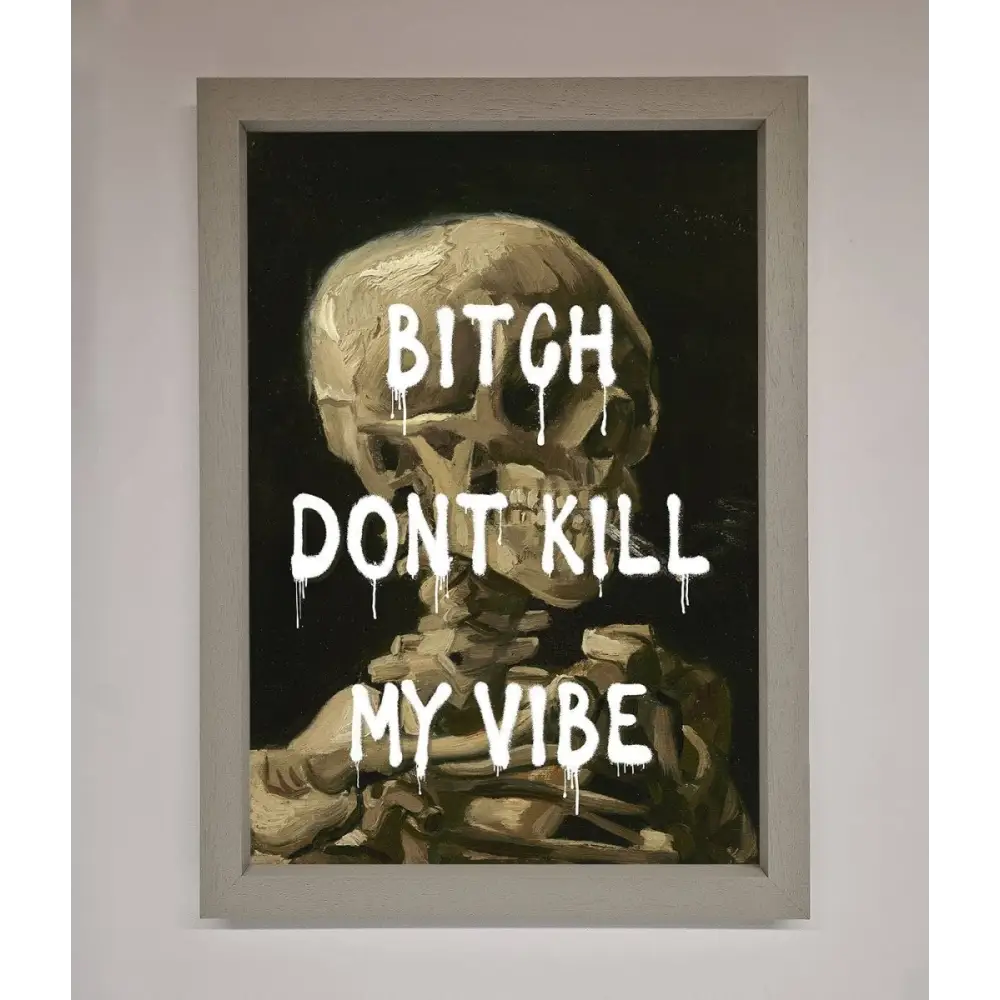 Dont Kill My Vibe Rude Framed Wall Art - A3 (29.7 x 42 cm) / Grey - Framed Print