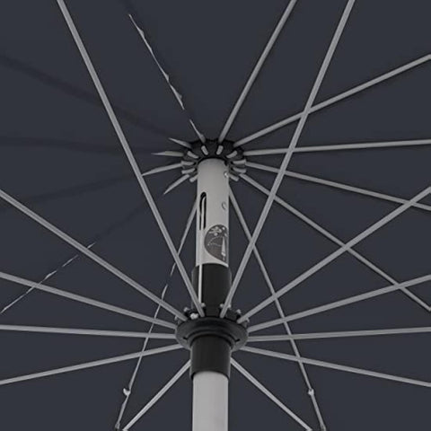 Dark navy doppler asia look sl-az aluminium crank umbrella with silver ribs and white pole with black accents