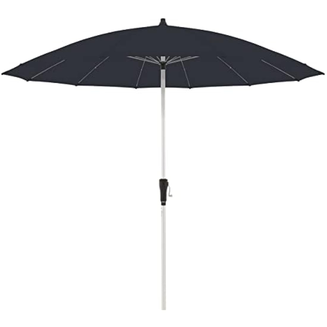 A sleek anthracite doppler asia look crank umbrella with aluminium crank pole and uv protection 50 plus canopy
