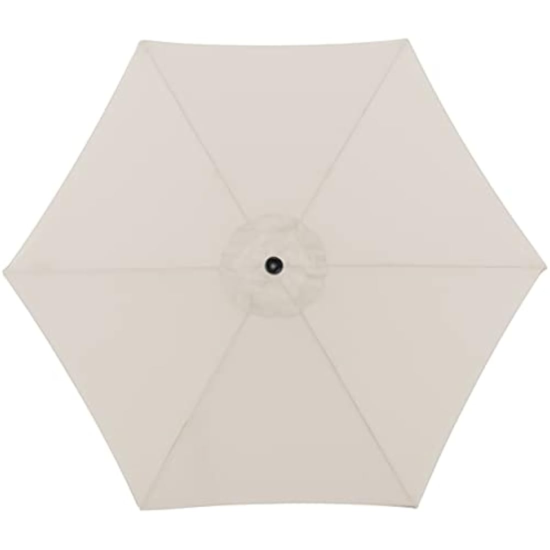 Beige doppler jack parasol garden umbrella with crank function and black hardware on umbrella roof for patio use
