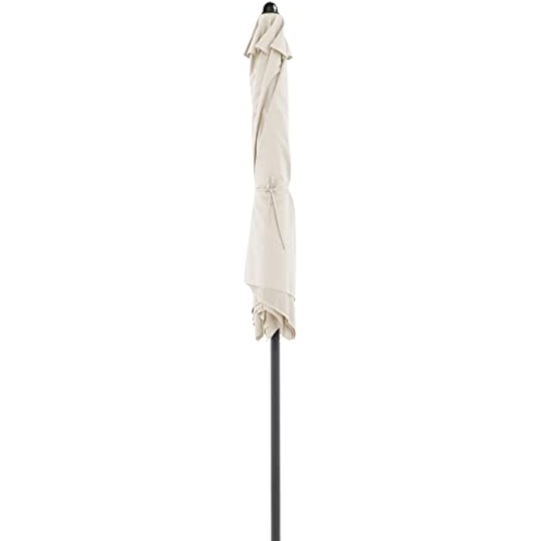 Beige fabric doppler jack parasol with black pole and crank function garden umbrella roof for balcony and patio