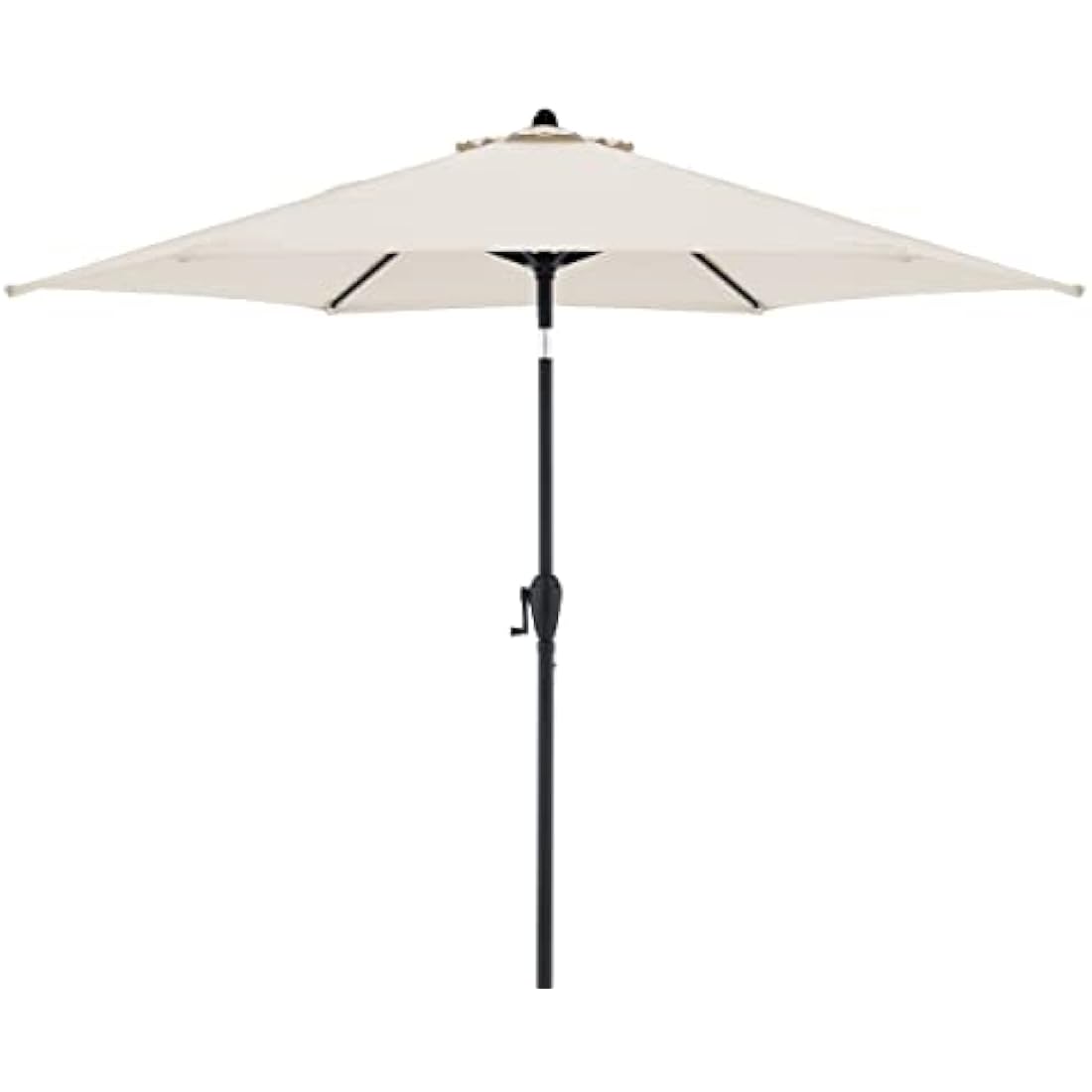 Beige doppler jack parasol with black metal frame crank function garden umbrella with umbrella roof for patio use