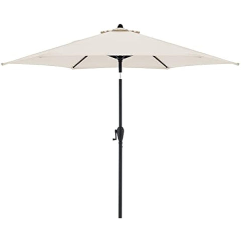 Beige doppler jack parasol with black metal frame crank function garden umbrella with umbrella roof for patio use