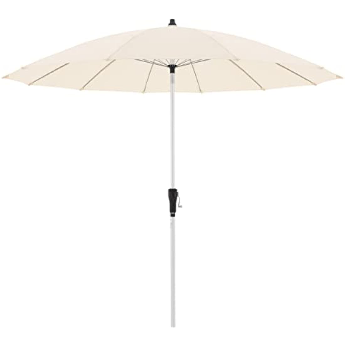 Beige doppler parasol asia look garden umbrella with aluminium pole crank handle and uv protection umbrella roof real eye catcher