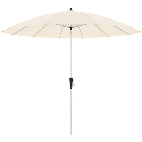 Beige doppler parasol asia look garden umbrella with aluminium pole crank handle and uv protection umbrella roof real eye catcher