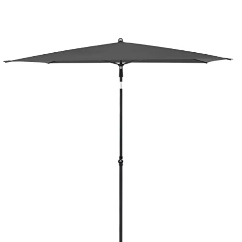 Black doppler rethink parasol with hand opener and durable polyester fabric for balcony and patio use