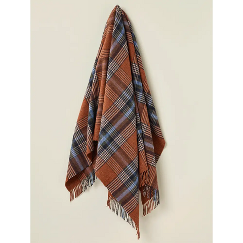 Dorset Shetland Pure New Wool Throw - Rust - Throws & Blankets