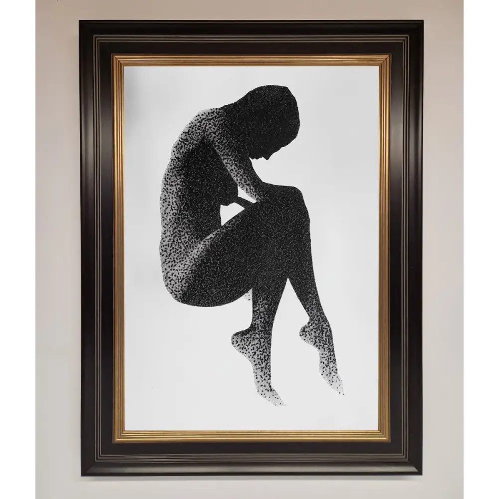 Dotted Figure Framed Poster - A3 (29.7 x 42 cm) / Black Gold - Framed Print