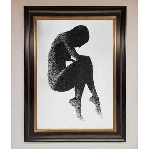 Dotted Figure Framed Poster - A3 (29.7 x 42 cm) / Black Gold - Framed Print