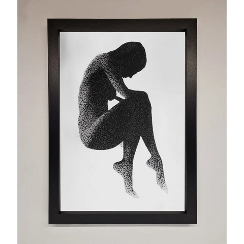 Dotted Figure Framed Poster - A3 (29.7 x 42 cm) / Black - Framed Print