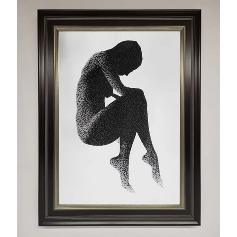 Dotted Figure Framed Poster - A3 (29.7 x 42 cm) / Black Silver - Framed Print