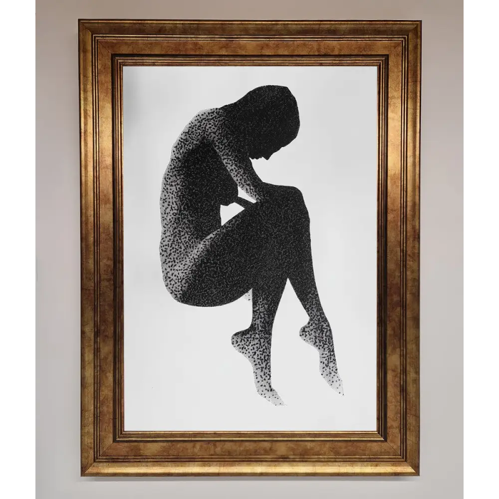 Dotted Figure Framed Poster - A3 (29.7 x 42 cm) / Bronze - Framed Print