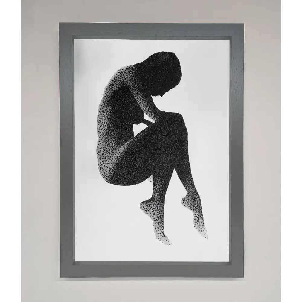 Dotted Figure Framed Poster - A3 (29.7 x 42 cm) / Dark Grey - Framed Print