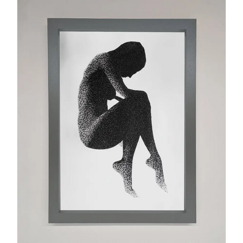 Dotted Figure Framed Poster - A3 (29.7 x 42 cm) / Dark Grey - Framed Print