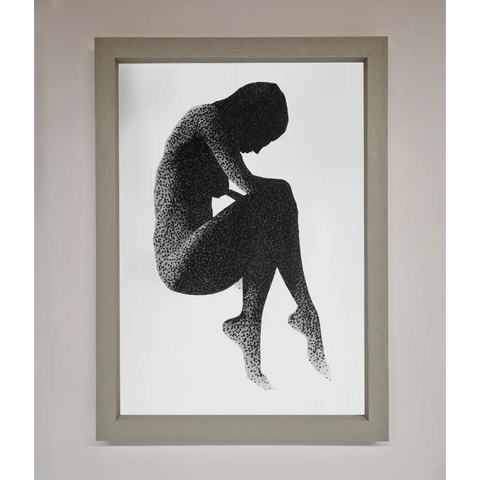 Dotted Figure Framed Poster - A3 (29.7 x 42 cm) / Grey - Framed Print