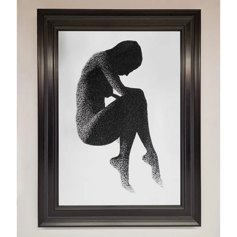 Dotted Figure Framed Poster - A3 (29.7 x 42 cm) / Matt Black - Framed Print