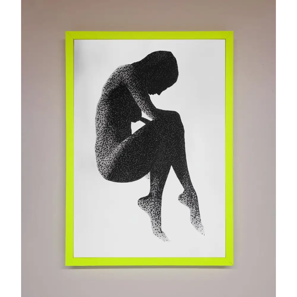 Dotted Figure Framed Poster - A3 (29.7 x 42 cm) / Neon Green - Framed Print