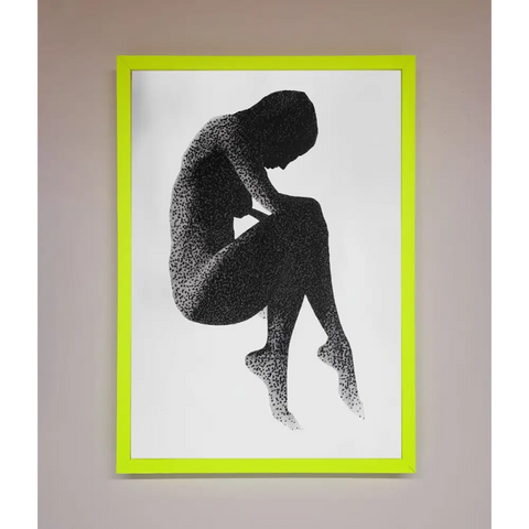 Dotted Figure Framed Poster - A3 (29.7 x 42 cm) / Neon Green - Framed Print