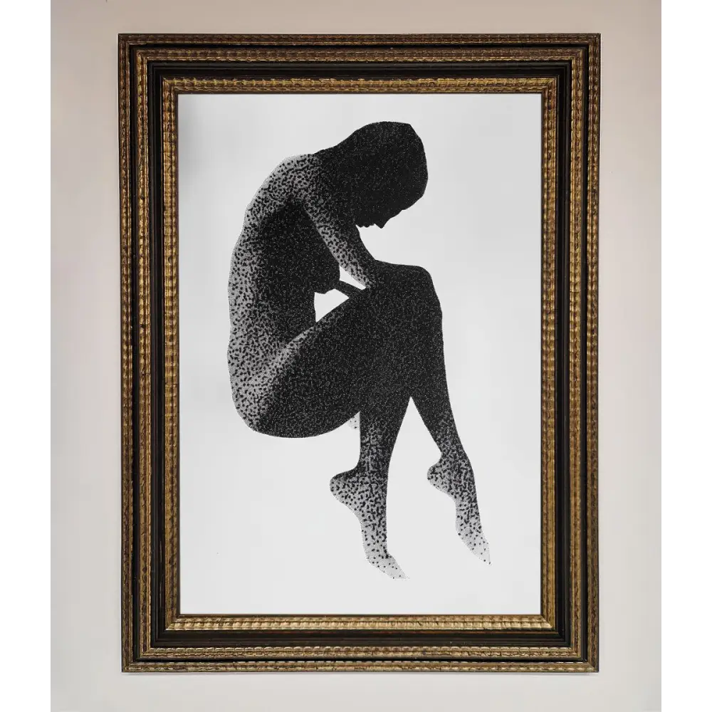 Dotted Figure Framed Poster - A3 (29.7 x 42 cm) / Ornate Gold Black - Framed Print