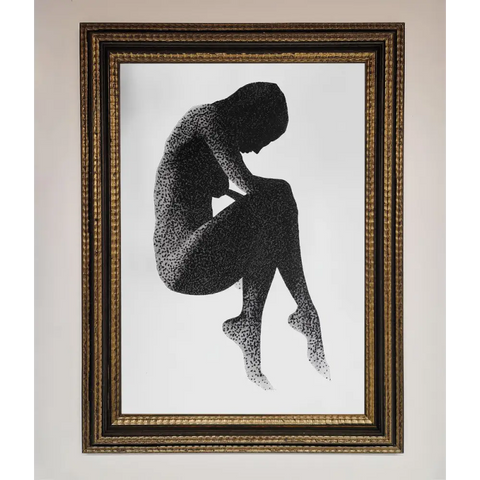 Dotted Figure Framed Poster - A3 (29.7 x 42 cm) / Ornate Gold Black - Framed Print