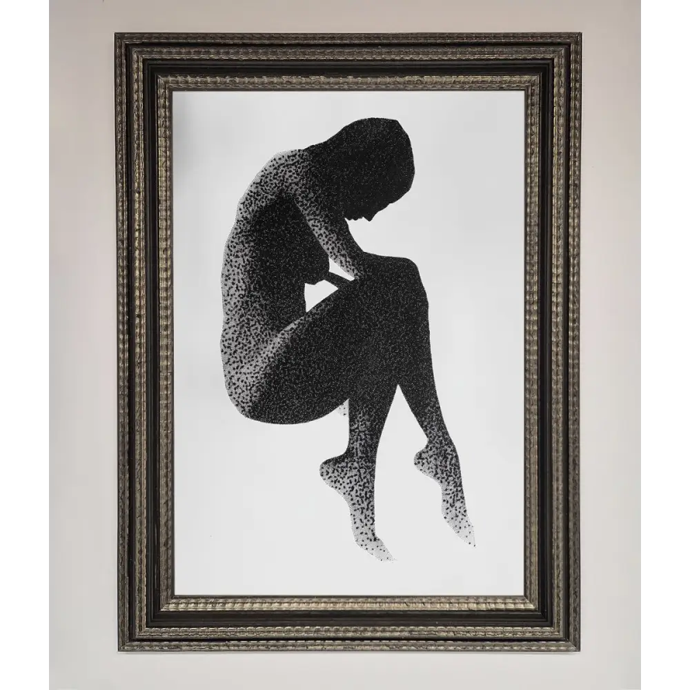 Dotted Figure Framed Poster - A3 (29.7 x 42 cm) / Ornate Silver Black - Framed Print